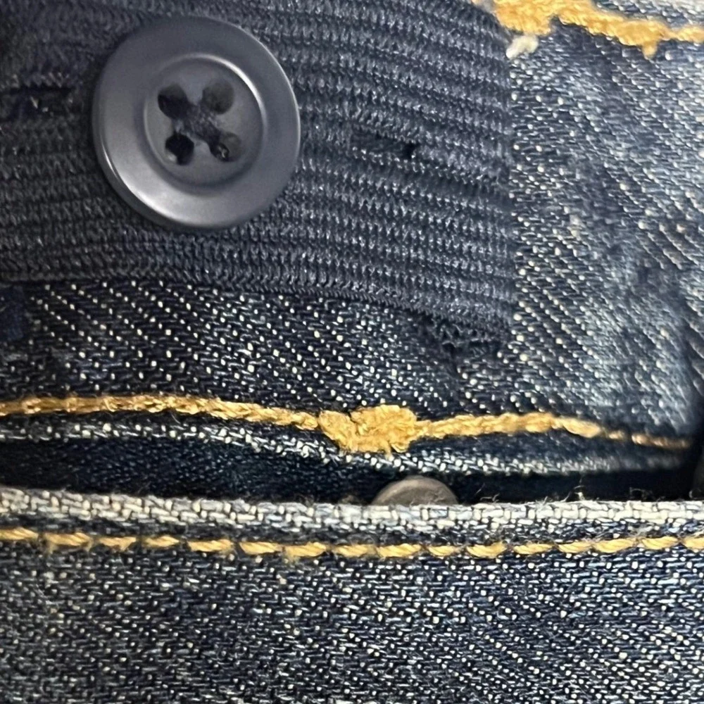 Gymboree Boot Cut Jeans Boys‎ Size 8 Dark Blue Denim Distressed Adjustable Waist